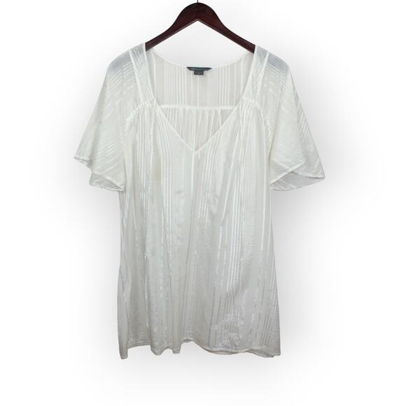 XL WeTheFree A/X Blouse Tunic Caftan Coverup Checker Floral Dye - Picture 13 of 15